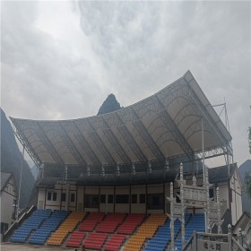 贵州体育场看台膜结构安装 校园张拉膜景观棚设计