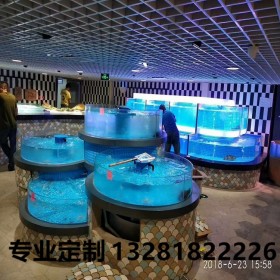 玻璃海鲜池 饭店海鲜池设计安装 大型鱼缸海鲜池定制