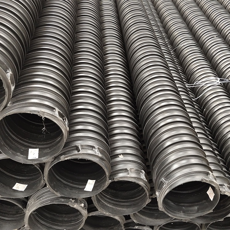 HDPE塑钢缠绕管 雨污分流塑料管 聚乙烯PE钢带排水管