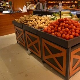 超市蔬菜架生鲜店用货架堆头 四川蔬果货架生产厂家水果架子果蔬展示架