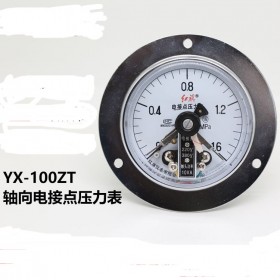 红旗轴向带前边压力表YX-100ZT磁助式电接点测压表0~60MPA水压表