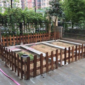 防腐木栏杆公园花坛木质围栏碳化木栅栏 支持定制