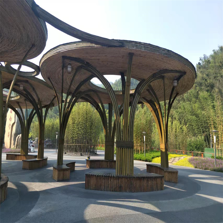 景区竹长廊  竹艺景观长廊定制 设计施工 美观实用