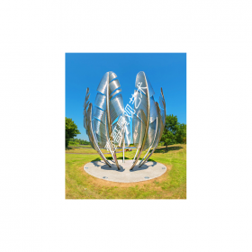不锈钢羽毛雕塑定制大型广场金属抽象羽翼园林景观售楼处摆件