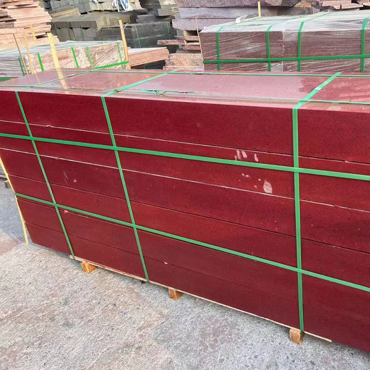 中国红石材光面板 屋面装饰石材 荥经国建厂家直供
