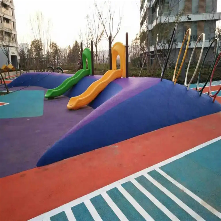 幼儿园户外田径彩色塑胶地坪 全塑型13mm跑道 包工包料施工