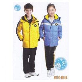 四川小学生冬季加厚校服定制 小学生冲锋衣套装设计制作