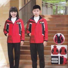四川小学生运动户外冲锋衣套装定制厂家 学生校服班服定制