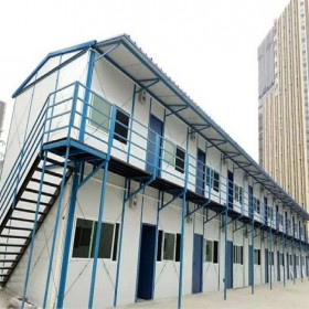 工地住人办公活动房 活动板房可移动蓝色快拼箱房屋