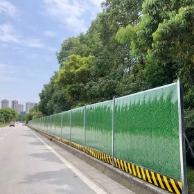 世旺彩钢围挡施工钢结构围栏工地PVC简易市政工程装配式小草挡板护栏