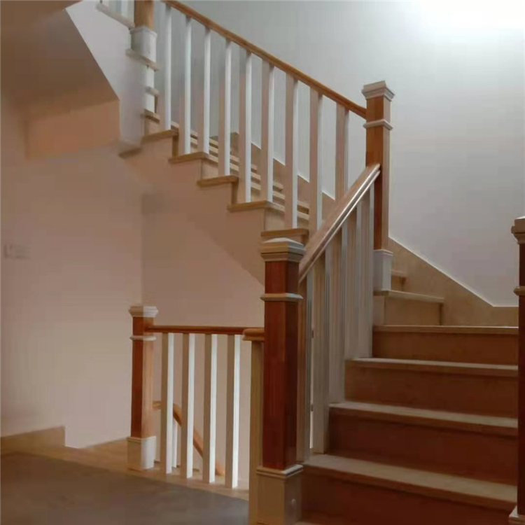 天娇木郎室内楼梯定制 纯实木踏步 榉木扶手立柱