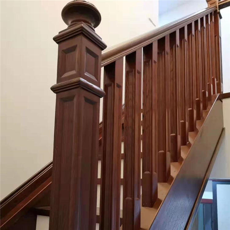 成都实木扶手楼梯定制 工艺楼梯扶手 复式实木楼梯踏步