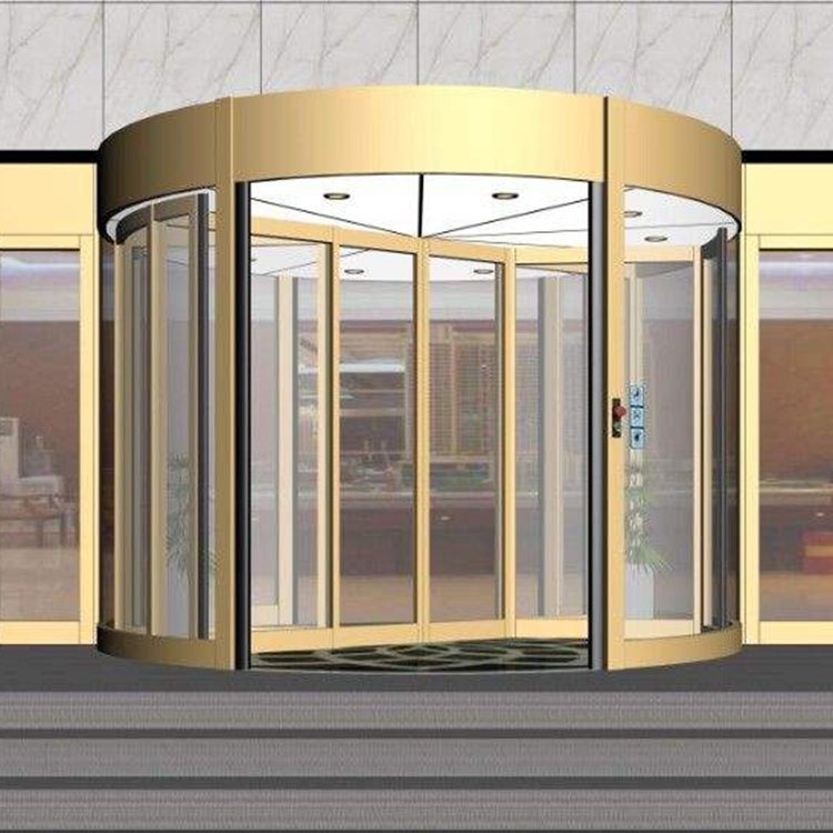 酒店大堂旋转门 感应玻璃自动门 尺寸多样 高端定制