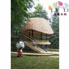 木结构建筑—木平台—成都景观木屋—木屋施工