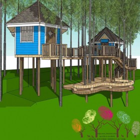 成都树屋定制 创意树屋木屋建造 自然景区造型定制