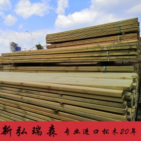 玉树防腐木厂家 直供樟子松防腐木 批发防腐木圆柱木方-新弘瑞森