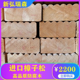 大理加工户外防腐木板材 定制防腐木凉亭木屋 新弘瑞森厂家直供大型工程