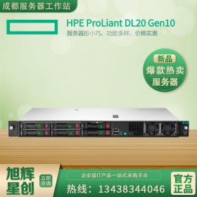 乐山市惠普服务器代理商  DL20 Gen10标配机架式服务器 原厂质保现货热卖！