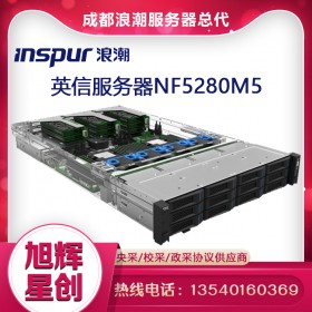 浪潮（INSPUR）NF5280M5 商用2U机架服务器主机（至强银牌4210*2/2*32GB/3*4TB/PM8222/双千双万/2*550W)改配