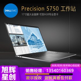 戴尔（DELL）Precision5750 17.0英寸移动图形工作站笔记本电脑视频编辑PS广告设计 I7-10750H RTX3000-6G 专业卡 定制 16G内存 1T固态