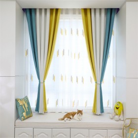 简单窗帘 客厅卧室简约窗帘定制 现代简约风窗帘免费上门测量