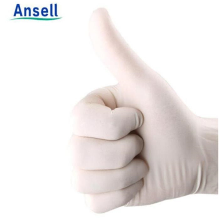安思尔（Ansell）456X奶油白色天然乳胶一次性手套 100只/盒
