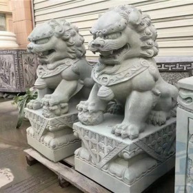 石雕狮子 石刻精品狮子 动物雕塑 招财镇宅动物雕塑 厂家直销