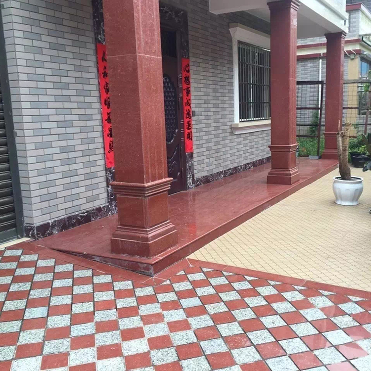 中国红石材地铺板 广场小区花岗岩地铺板 户外建设用