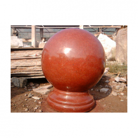 中国红圆球石材 车球 异型石材 阻车石球