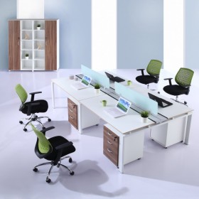 成都定制办公家具厂家 办公室职员桌椅 四人对坐卡位  2人对坐工位  公司员工屏风高柜桌 壹品欧迪现代开放式家具