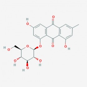 大黄素-8-O-β-D-吡喃葡萄糖苷 Emodin-8-O-β-D-glucopyranoside   23313-21-5 C21H20O10