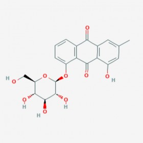 大黄酚-8-O-β-D-葡萄糖苷 Chrysophanol 8-O-glucoside  13241-28-6 C21H20O9