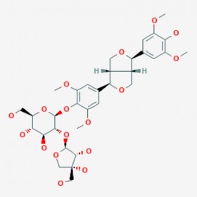 (-)-丁香树脂酚-4-O-Β-D-呋喃芹糖基-(1→2)-Β-D-吡喃葡萄糖苷 (-)-Syringaresnol-4-O-β-D-apiofuranosyl-(1→2)-β-D-glucopyra