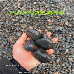 黑色鹅卵石 3-5公分 园林铺路按摩造景用精品抛光雨花石多色石子