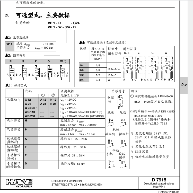 VP型号代码