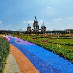 资阳市 彩色透水混凝土路面 生态透水混凝土道路 透水地坪粘接料厂家 彩色透水颜色料  免费送货到工地