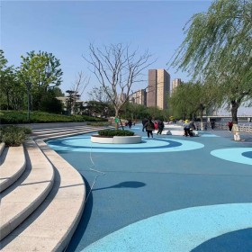 人行道彩色透水混凝土 生态透水地坪 多少钱一吨