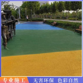 广场彩色透水混凝土 c25彩色混凝土 露骨地坪 厂家工程案例