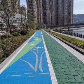 商业街彩色透水混凝土 透水性混凝土彩色路面 透水地坪 材料厂家直销