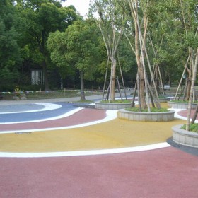彩色透水混凝土道路 生态透水地坪 透水混凝土增强剂 本地厂家服务