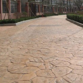 彩色压花水泥地坪 压模地坪 艺术压花地坪材料 多少钱一个平方