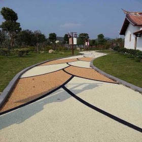 路面彩色透水混凝土 彩色整体透水路面 生态透水混凝土材料 源头材料厂家