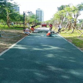 彩色透水混凝土 透水地坪粘接料厂家 豪轩地坪 免费技术指导