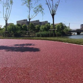 广场彩色混凝土 海绵城市透水混凝土粘接剂 生态透水地面 施工