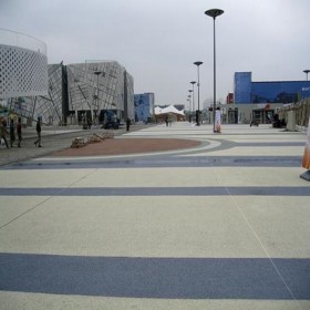 花纹景观彩色透水混凝土 海绵城市透水地坪 普通透水混凝土 服务周到