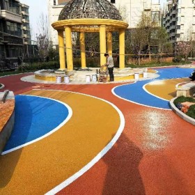 广场彩色混凝土地面 彩色透水路面 生态透水地坪 正规专业材料厂家