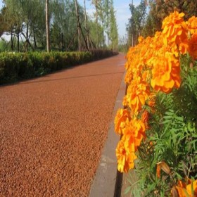 杭州市 人行道彩色透水混凝土 生态透水地坪 彩色整体透水路面 专业材料厂家