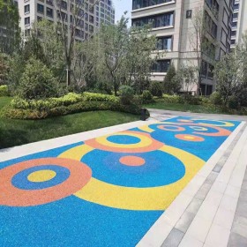 彩色生态透水混凝土地坪 透水马路 透水彩色混泥土【工地免费指导施工】