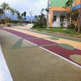 西安市 透水性混凝土路面 生态透水地坪 彩色混凝土材料 设计方案