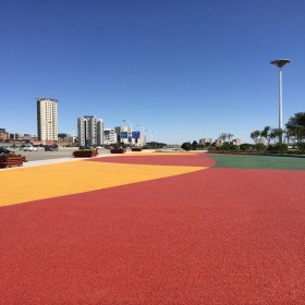 芦山县 生态透水地坪 露骨透水路面 彩色砼原材料 案例样式